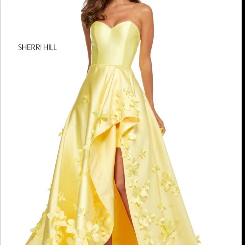 Sherri Hill Lilac Floral Ball Gown 52581 - Picture 2 of 13
